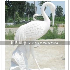 白色仙鶴雕塑，石雕仙鶴雕塑，漢白玉仙鶴