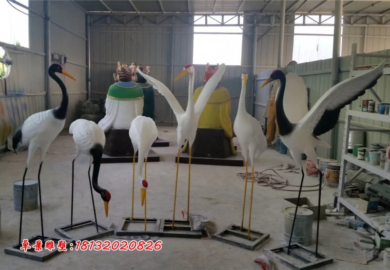 玻璃鋼仙鶴雕塑,玻璃鋼丹頂鶴 (2)