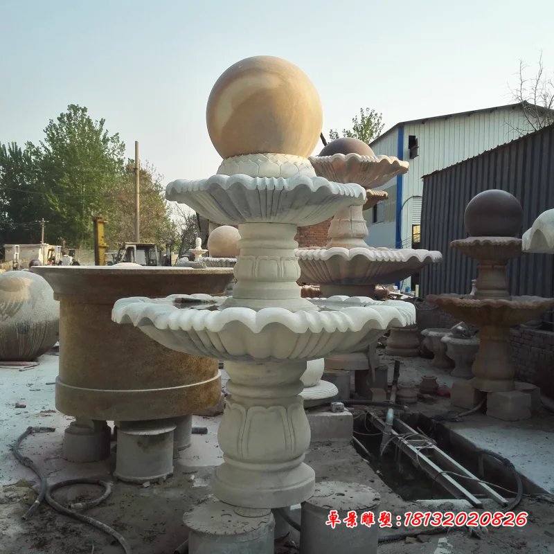 風(fēng)水球石雕,兩層風(fēng)水球雕塑 (2)
