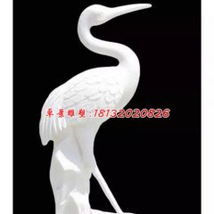 丹頂鶴石雕，漢白玉仙鶴雕塑