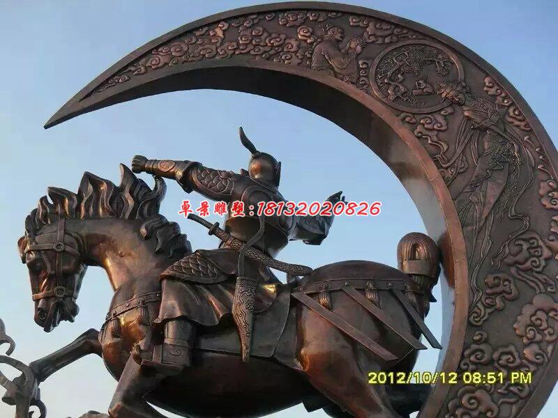 古代人物騎馬銅雕,廣場(chǎng)景觀銅雕
