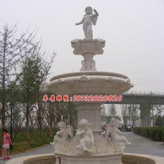 西方小孩石噴泉，歐式噴泉石雕