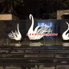 不銹鋼天鵝，抽象天鵝不銹鋼雕塑