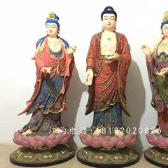 玻璃鋼東方三圣，彩繪玻璃鋼雕塑