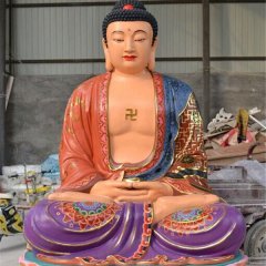 玻璃鋼如來雕塑，彩繪如來雕像