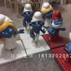玻璃鋼藍精靈雕塑，卡通動畫雕塑
