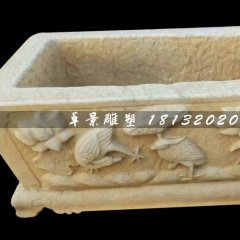 石雕水盆，方形水槽石雕