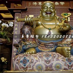 彌勒佛銅雕，寺廟坐式銅佛像