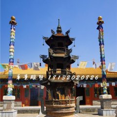 寺廟銅香爐，三足香爐銅雕