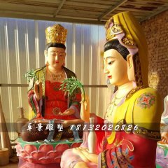 彩繪觀音雕塑，玻璃鋼佛像雕塑