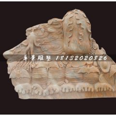 珍珠白菜石雕，招財白菜石雕