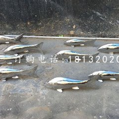 小魚雕塑，不銹鋼動物雕塑