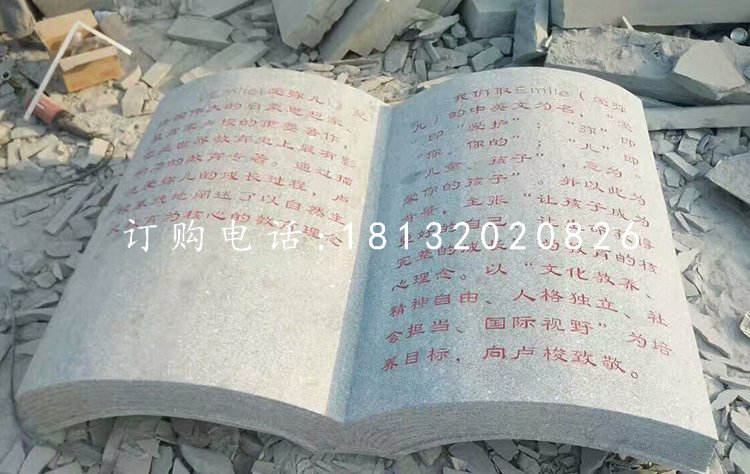 景觀石雕,校園書(shū)籍雕塑 (1)