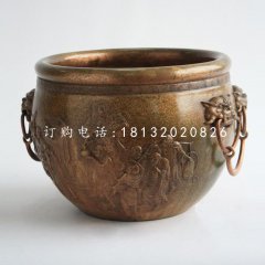 水缸雕塑，仿古銅水缸