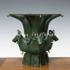 四羊方尊銅雕，仿古青銅雕塑