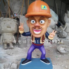 光頭強雕塑，玻璃鋼動畫人物