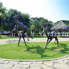 羚羊銅雕，公園動(dòng)物銅雕