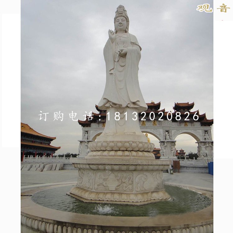 大理石觀音雕塑,滴水觀音石雕