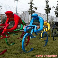 不銹鋼騎車(chē)人物雕塑